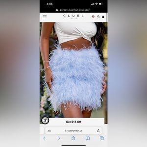 Club London feather skirt